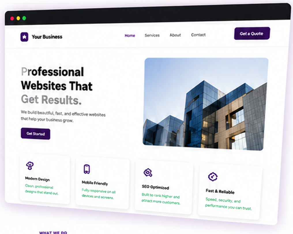 Professional website mockup built by AV Digital Designs